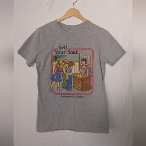 Black Matter Sell Your Soul Kitchy Graphic T Shirt Whimsical Size Small Hot Top